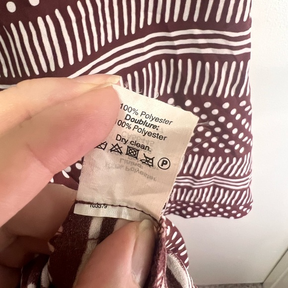 Madewell Women's Burgundy & Cream Patterned Shirt Dress. - Picture 5 of 5